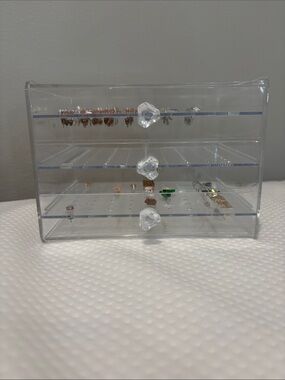 Amazon Clear Acrylic Jewelry Organizer with Crystal Draw Knobs